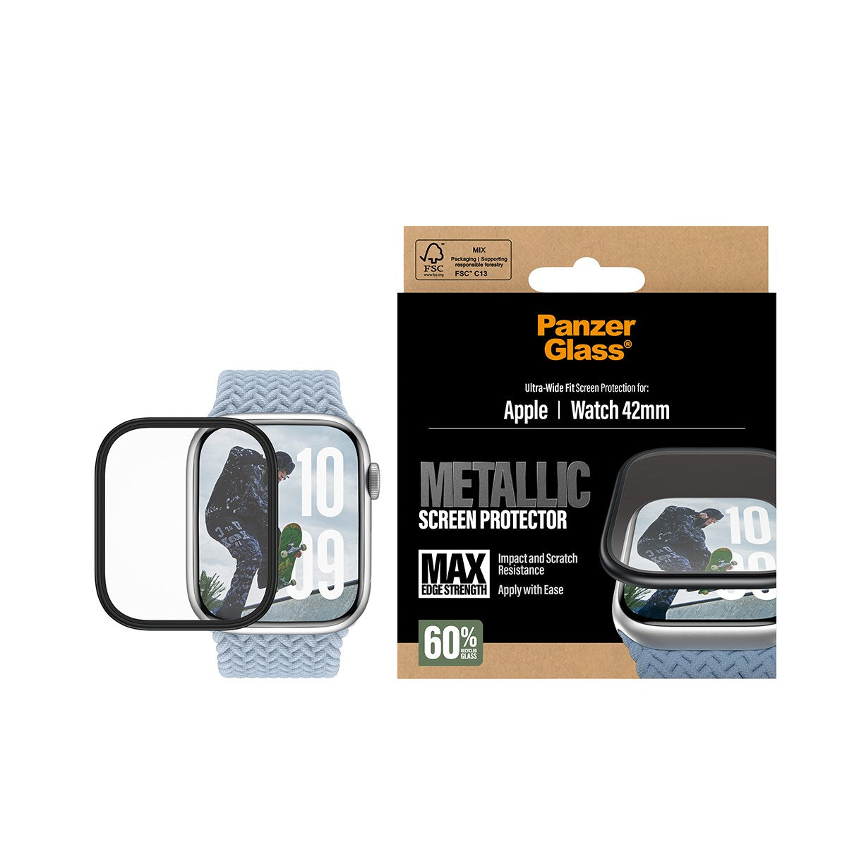 PanzerGlass® Skærmbeskyttelse Metallic Apple Watch Series 11 | 10 | 42mm